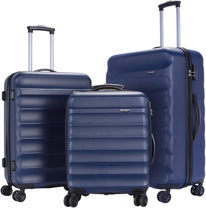 3-piece expandable luggage sets with Spinner Wheels? ABS hardshell Suitcase with TSA Lock?Large Luggage for Family Travel & carry on 
