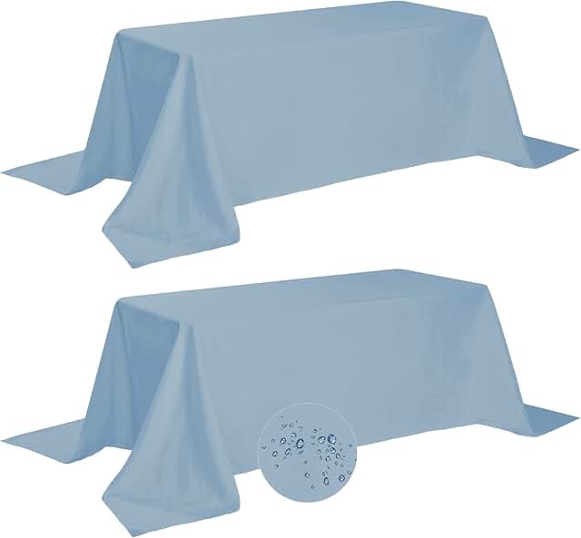 light blue polyester table cloth 