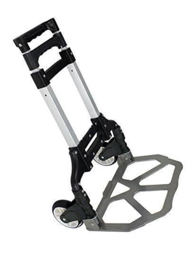 ZENY™ 170 lbs BLACK Folding Dolly Push Truck Hand Collapsible Trolley Luggage Cart