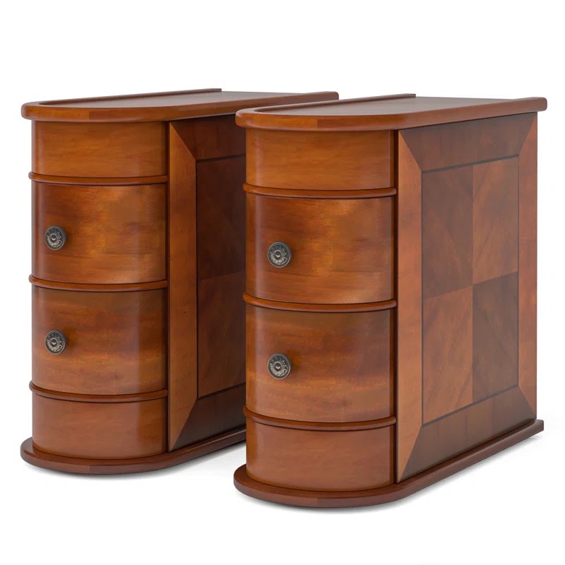 belanna solid wood enclosed 2 drawer end table 