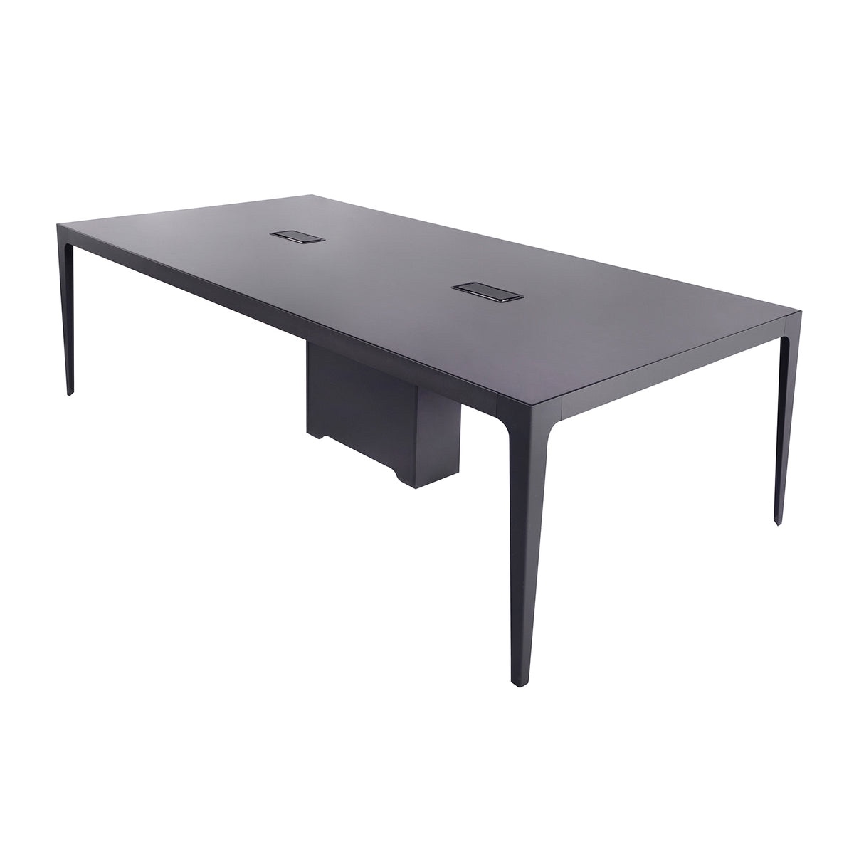 black rectangular conference table (incomplete top only)