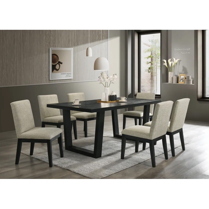 Amoz 7 - Piece Trestle Dining Set