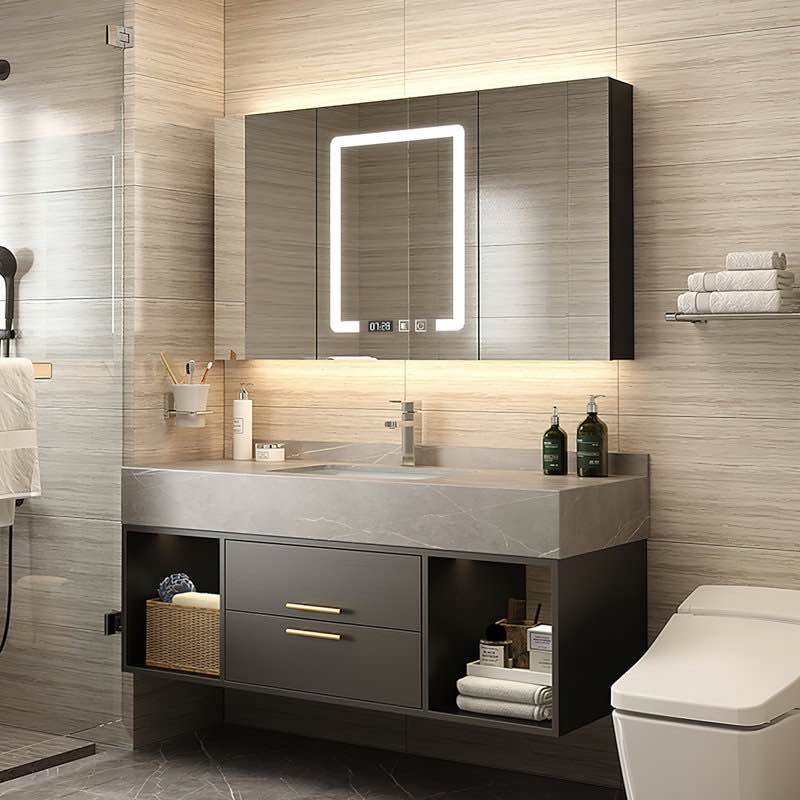 ricou modern 39” wall mounted single bathroom vanity (incomplete missing top)