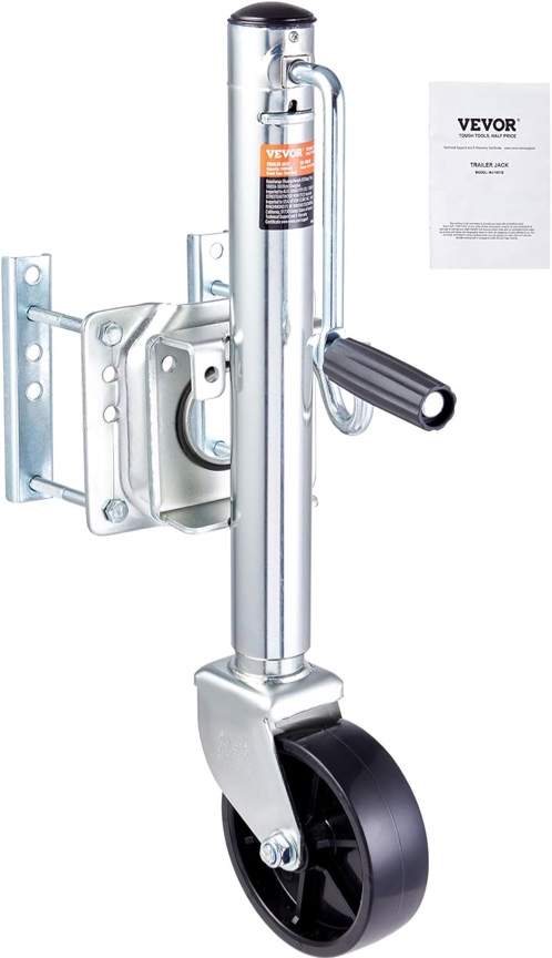 VEVOR 1000 lbs Trailer Jack with Wheel, Heavy Duty Swivel Boat Trailer Jack, 10" Lift