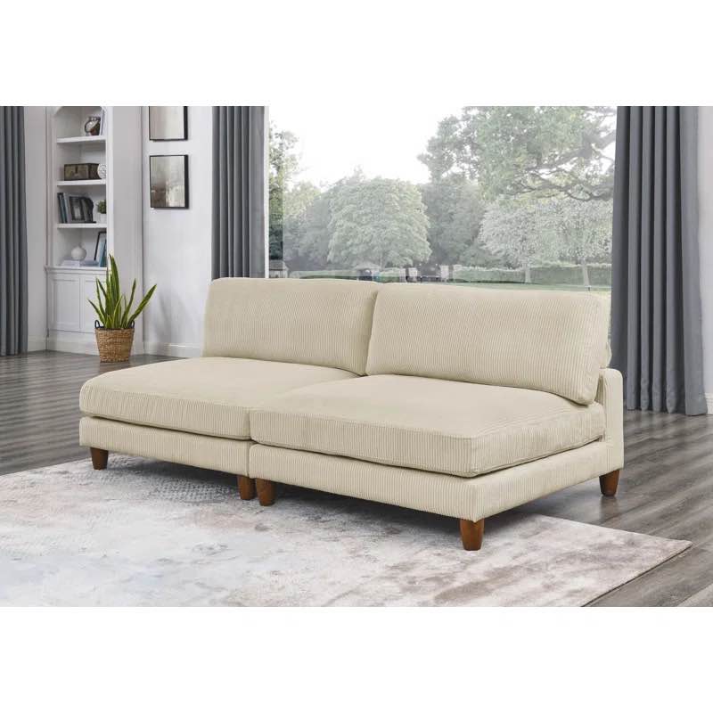 Ritzman 89'' Corduroy Loveseat *incomplete, armless chair only* 