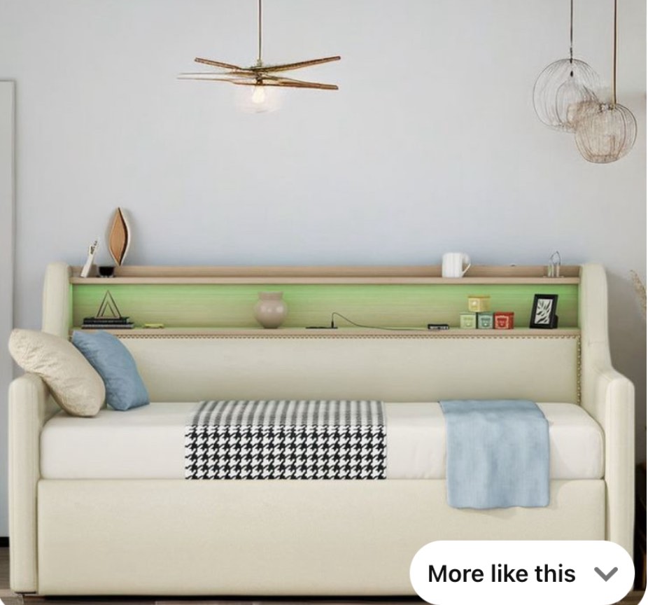 Wildon Home® Detoya Upholstered Daybed with Hydraulic Storage, Charging Station and LED Lights *incomplete, box 2 only* 