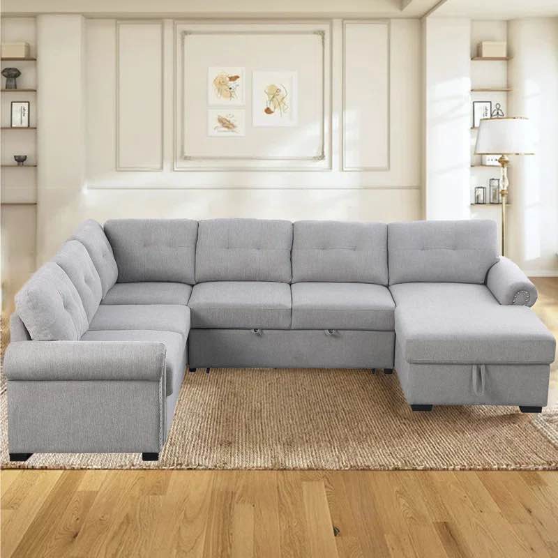 Nazlije Modular Upholstered Pull-Out Sleeper Sectional Chaise with Storage *incomplete, left arm section only* 
