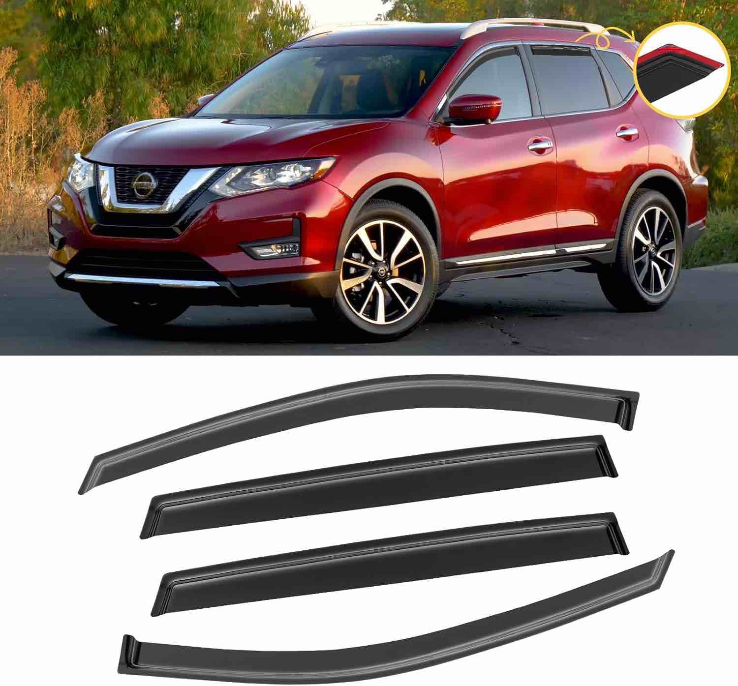 Window Visor for 2014-2020 Nissan Rogue((Exclude Rogue Sport Models)