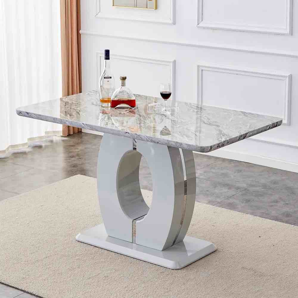Modern Grey Imitation Marble Grain Dining table top F-1280-16094-MWHGRT (incomplete table top only)