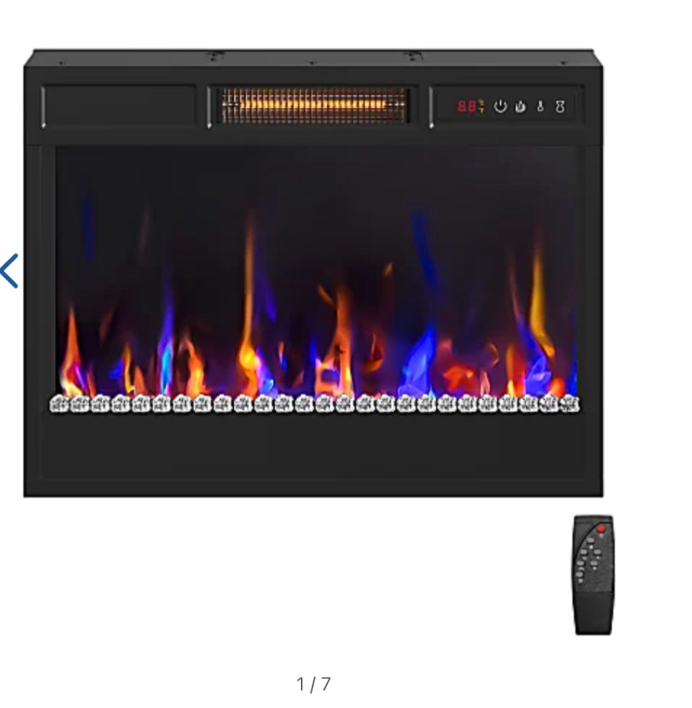 Bestier Electric Fireplace Insert, 17-1/8”H x 23”W x 4-7/16”D, Black