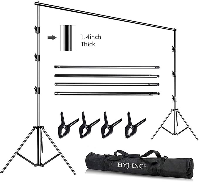 10 x 10Ft Photo Video Studio Heavy Duty Adjustable Muslin Backdrop Stand
