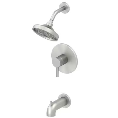 allen + roth Harlow Brushed Nickel Pvd 1-handle Single Function Round Bathtub and Shower