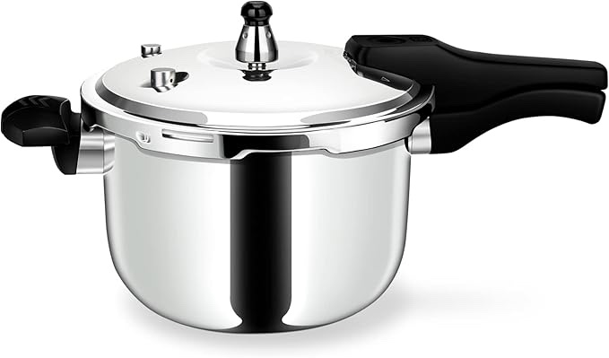Stainless Steel Pressure Cooker Cookware rice cooker about 2-5 person use explosion-proof Thickened Safety home use durable (4.22 Quart)