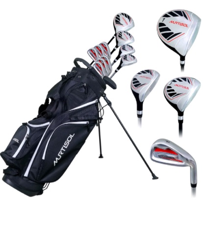 Murtisol Men's & Women's Right Hand Complete Golf Club Set, 12pc 14pc 16pc Golf Set,Golf Cart Bag black 