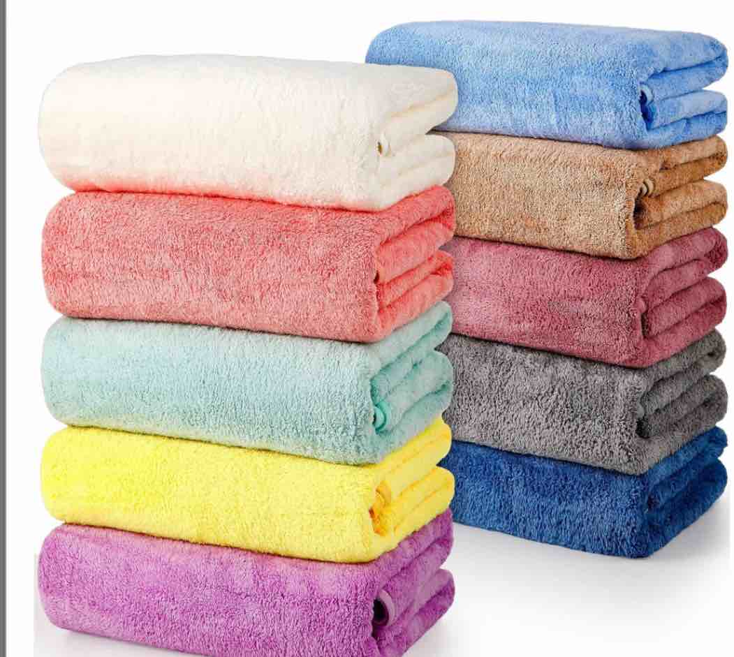 Mixweer 10 Pieces Bath Towel Set, Microfiber Coral Velvet Highly Absorbent Towels Bathroom Towels for Body Shower Beach Travel, 28 x 55 Inches ( White)