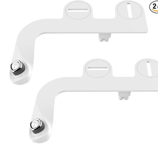 Bio Bidet by Bemis SlimEdge 2-Pack of Freshwater Attachments, White, Non-Electric, Easy Install Bidet Toilet Seat, 2 Count 2-Pack Bidet