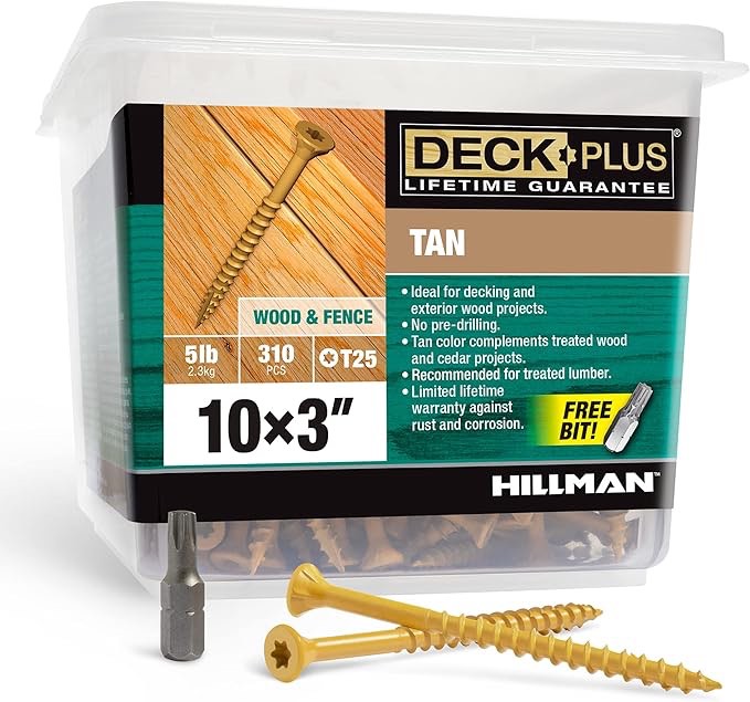 HILLMAN FASTENERS 48420 25 lb 10x3 Tan Deck Screw