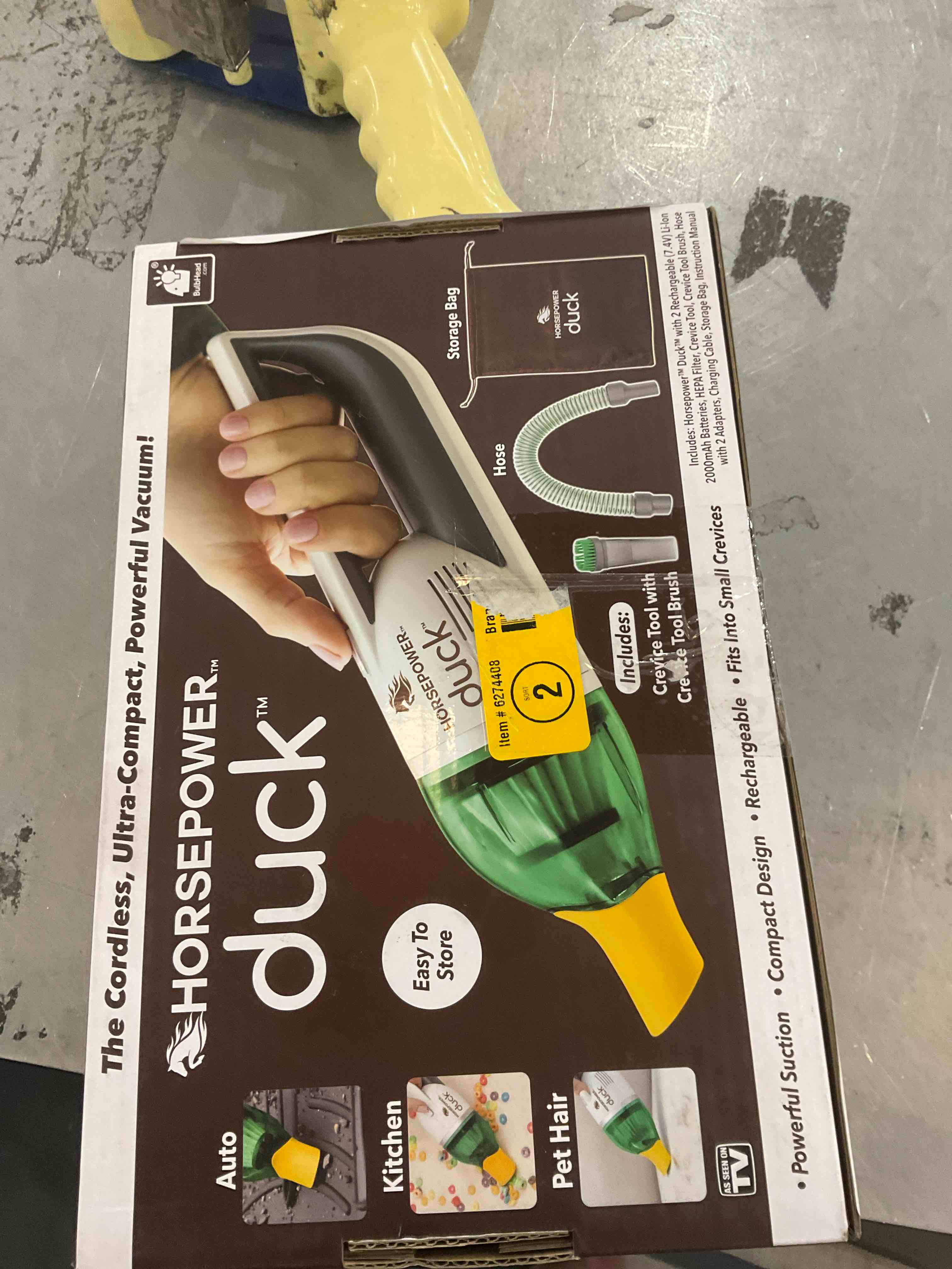 6080995 Duck Bagless Cordless Filter Bag Compact Vacuum, White