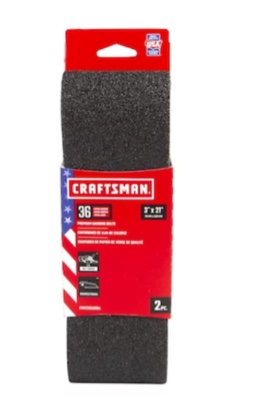 2 Pack Craftsman CMXZXGA9104 Sanding Belts 3x21 36  Grit Fits Belt Sander 
