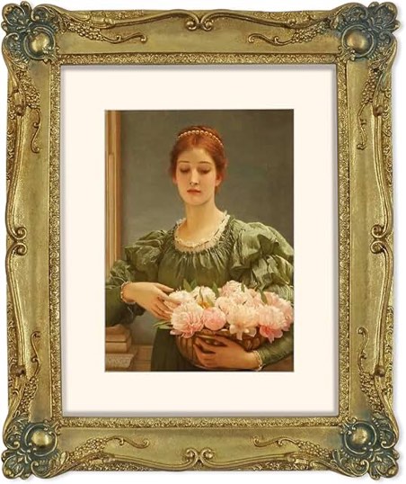 SIMON'S SHOP Vintage Picture Frames 8x10 Gold Photo Frame 8x10 with Floral Relief, Wall and Tabletop Frames 8x10 Gold 01