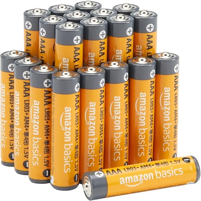 Amazon Basics 20-Pack AAA Alkaline High-Performance Batteries, 1.5 Volt, 10-Year Shelf Life
