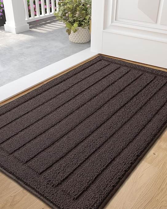Color G Inside Door Mats for Front Door, 35â€?x59â€? Front Door Mat Indoor Entrance, Dark Brown Entry Rug Indoor Mats for Entryway Non Slip, Washable Entry Mats Indoor Home Absorbent Floor Mat