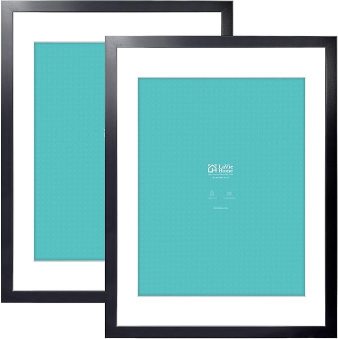 LaVie Home 30 x 40 Poster Frame 2 Packs Black, Display Pictures 24x36 with Mat or 30x40 Without Mat, Horizontal or Vertical Wall Gallery Poster Frames with High Definition Plexiglass Suitable for Family Photos, Christmas, Anniversary, Wedding, Home Decor