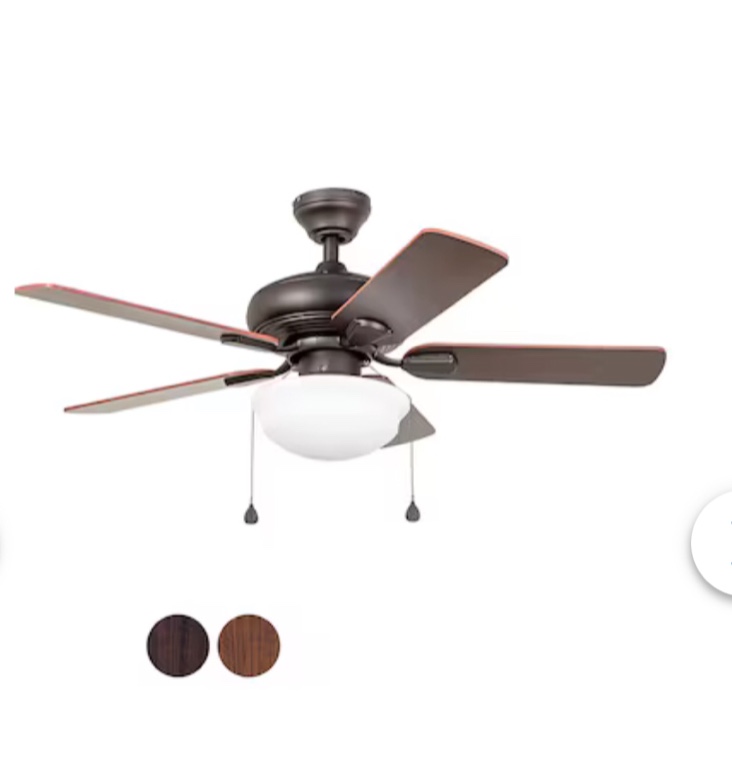 Harbor Breeze Caratuk River 42-in Bronze with Coca/Nutmeg Blades LED Indoor Ceiling Fan 