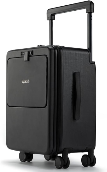 21" Max Carry-on Hardside Luggage with TSA Approved Locks Rolling Suitcase with Spinner Wheels Black Lightweight Travel Suitcase Large Capacity for International Travel