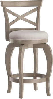 Hillsdale Saddlebrook Wood Swivel Counter Height Stool, Aged Greige