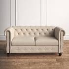 Provence 61" Rolled Arm Chesterfield Loveseat
