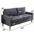 Ashtenaw 69" Wide Modern Style Linen Upholstered Loveseat Sofa with the Solid Wood Foot