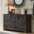 Armaan Vintage Farmhouse 7 Drawers Dresser, Wood Rustic Chest of Drawers