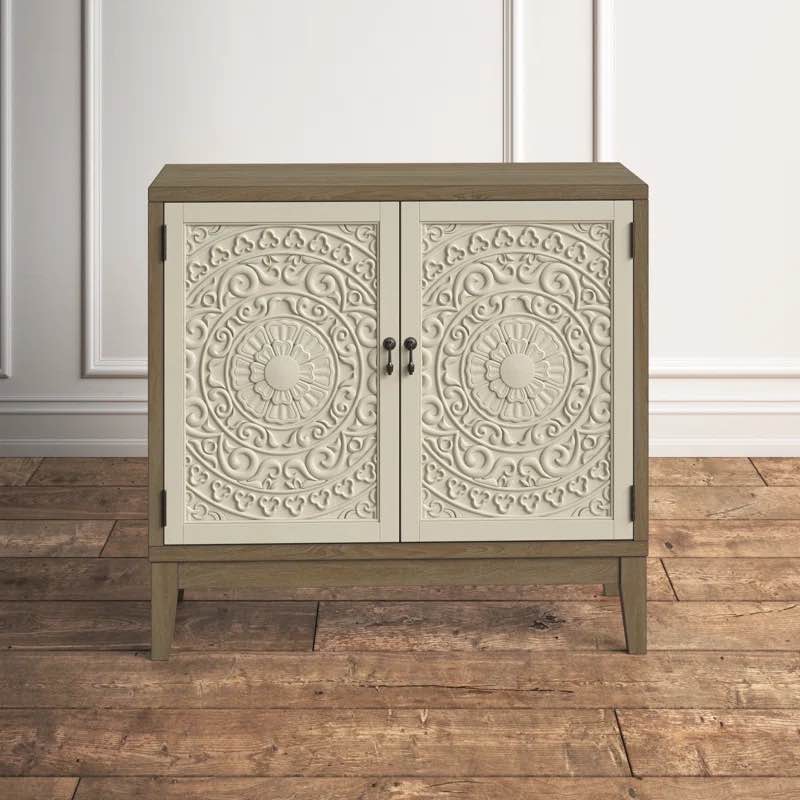 Lorene Solid Wood 2-Door Accent Cabinet