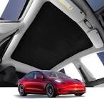 Spurtar Tesla Model Y Roof Sunshade 2023 Upgraded Glass Roof Sunshade for Tesla Model Y Accessories 2023 2022 2021 2020 Visor Sunroof Sun Shade UV 1PCS Reflective Covers Block UV Rays Ice Black