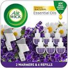 Air Wick - Kit de iniciación de aceite aromático Plug in, 2 calentadores + 6 repuestos