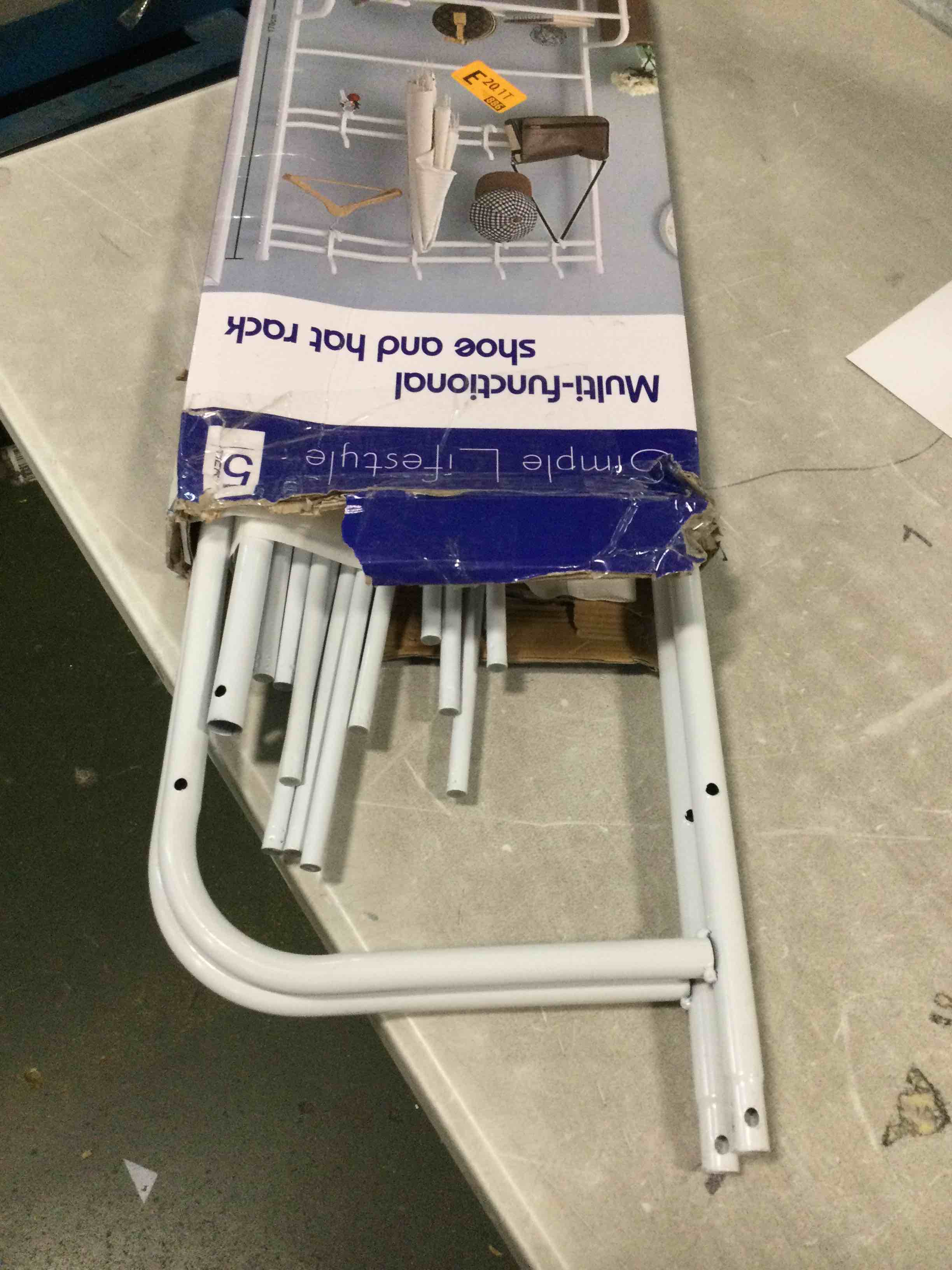 Hall Tree with 5Tier Shoe Shelf and 8 Adjustable Metal Hooks Coat Rack