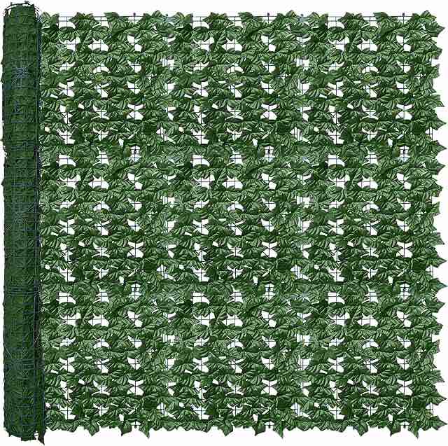 YUEKUI 118x39.4in Artificial Hedges Fence,Artificial Greenery Backdrop,Artificial Ivy Privacy Fence and Faux Ivy Vine Leaf Decoration for Outdoor Garden DecorScreen.