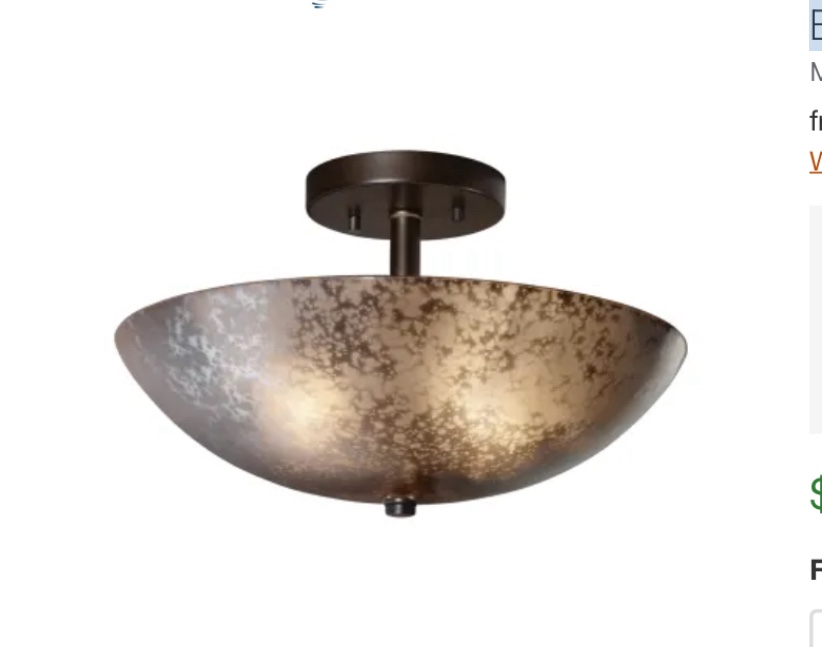 Justice Design Group Fusion 14" Round Bowl Semi-Flush Ceiling Fixture