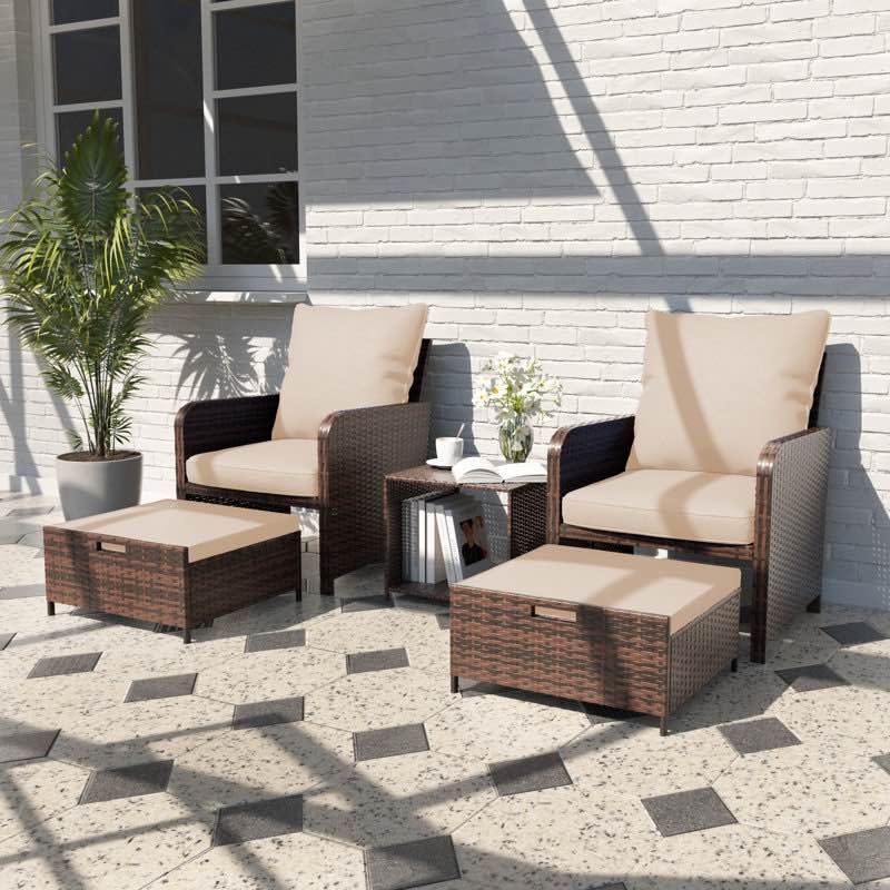 Part Pieces Of 2 - Person Outdoor Seating Group With Cushions