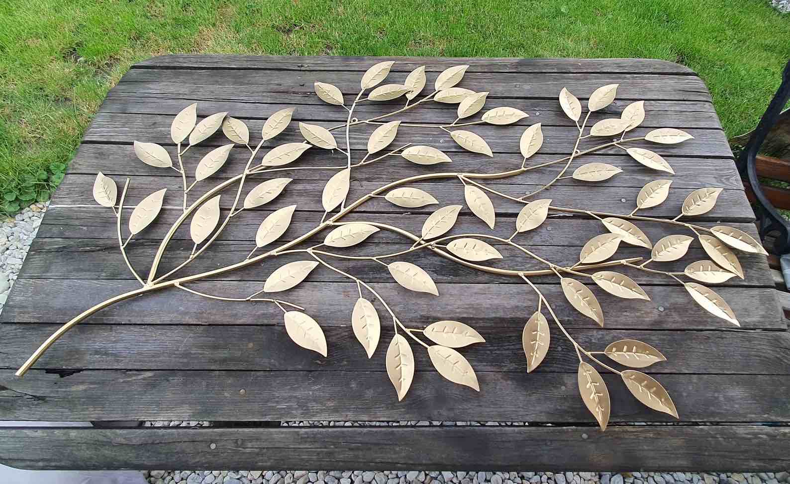 Moonlight Reflections Leaf Metal Wall Art Platinum