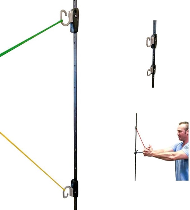 ( incomplete ) Space Saver Gym Resistance Training System – Resistance Bands Wall Mount Anchor Home Office Gym Exercise Workout Equipment Fitness – with 2 Rails and 2 Rail Cars