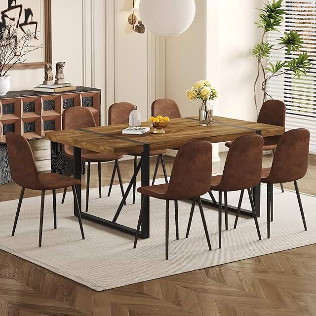 Oxford 9 -piece farmhouse dining set with trestle legs