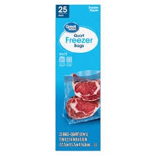 Great Value Double Zipper Freezer Bags 25 bags