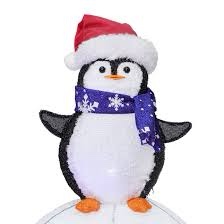 Holiday Living 36-Inches Freestanding Penguin Free standing decoration with Multicolor LED 