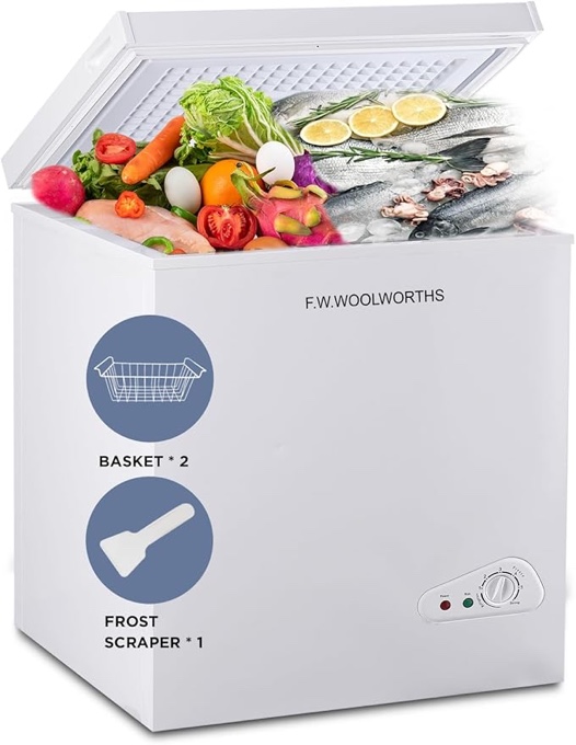 7.0 Cu.Ft Chest Freezer 7 Gears Temperature Control, Deep Freezer with Removable Basket, Compact Freezer for Kitchen, Home, Office, Garage, Basement-White