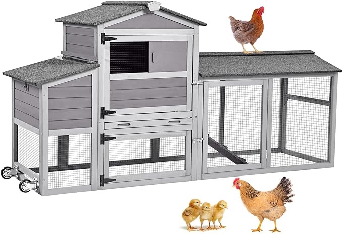 aivituvin/air-23-outdoor-and-indoor-chicken-coop-manual Aivituvin 80in Chicken Coop Mobile Hen House Outdoor Wooden Poultry Cage with Wheels Nesting Box Run