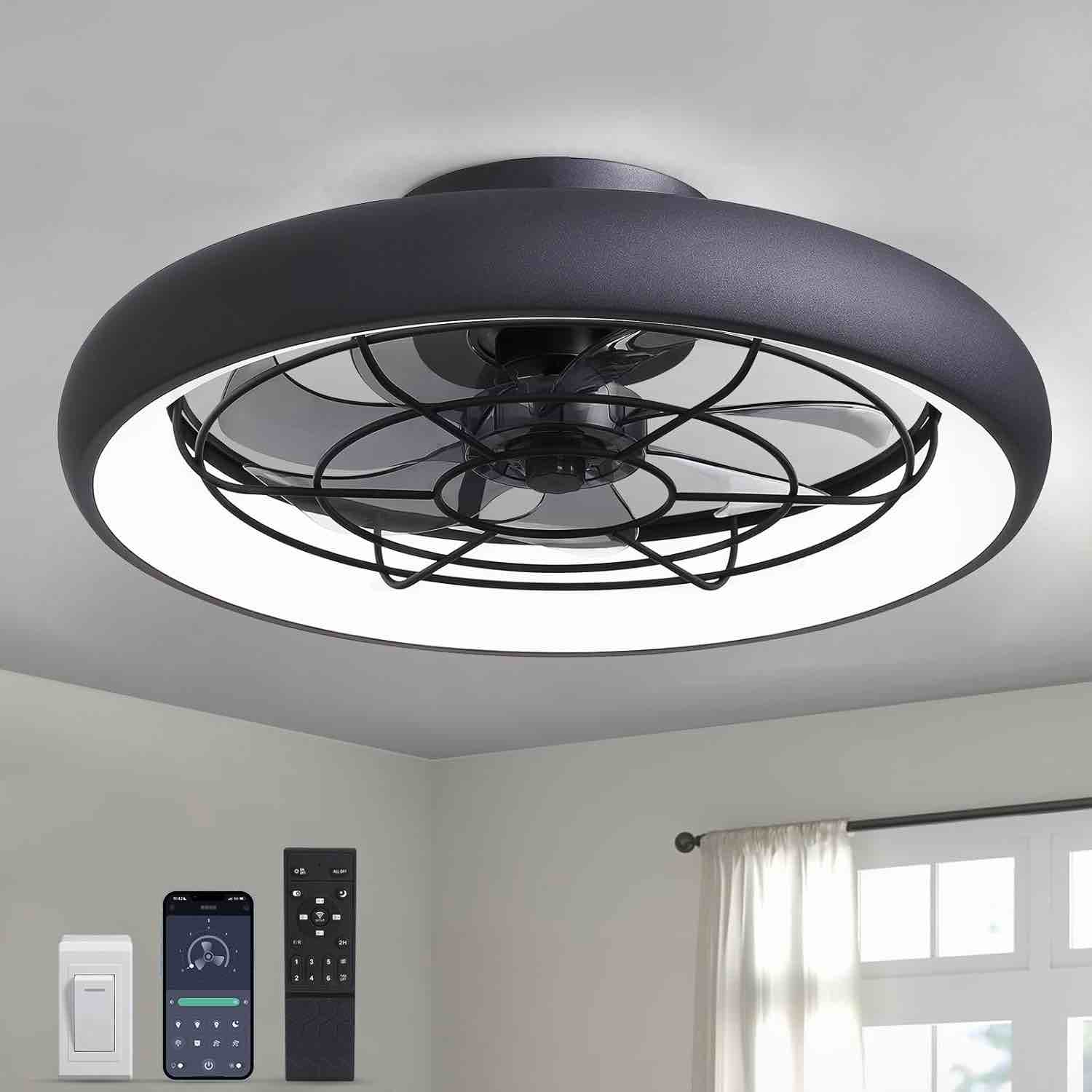 Similar item Ceiling Fan Light. LUDOMIDE Ceiling Fans with Lights and Remote, 20 Inch Low Profile Ceiling Fans Flush Mount Fan with LED Lights, Small Modern Ceiling Fans with 6 Wind Speeds... Color