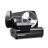 Amazon.com: Elite Gourmet EMT-625B Ultimate Precision Electric Deli Food Meat Slicer Removable Stainless Steel Blade, Adjustable Thickness, Ideal for Cold Cuts, Hard Cheese
