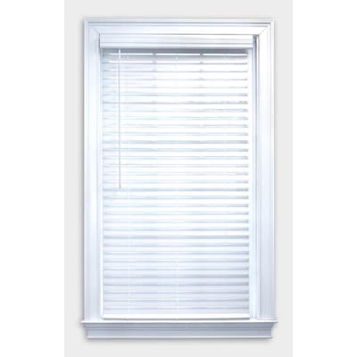 allen + roth 2-in Slat Width 60-in x 72-in Cordless White Faux Wood Room Darkening Horizontal Blinds Item #924718 | Model #94900